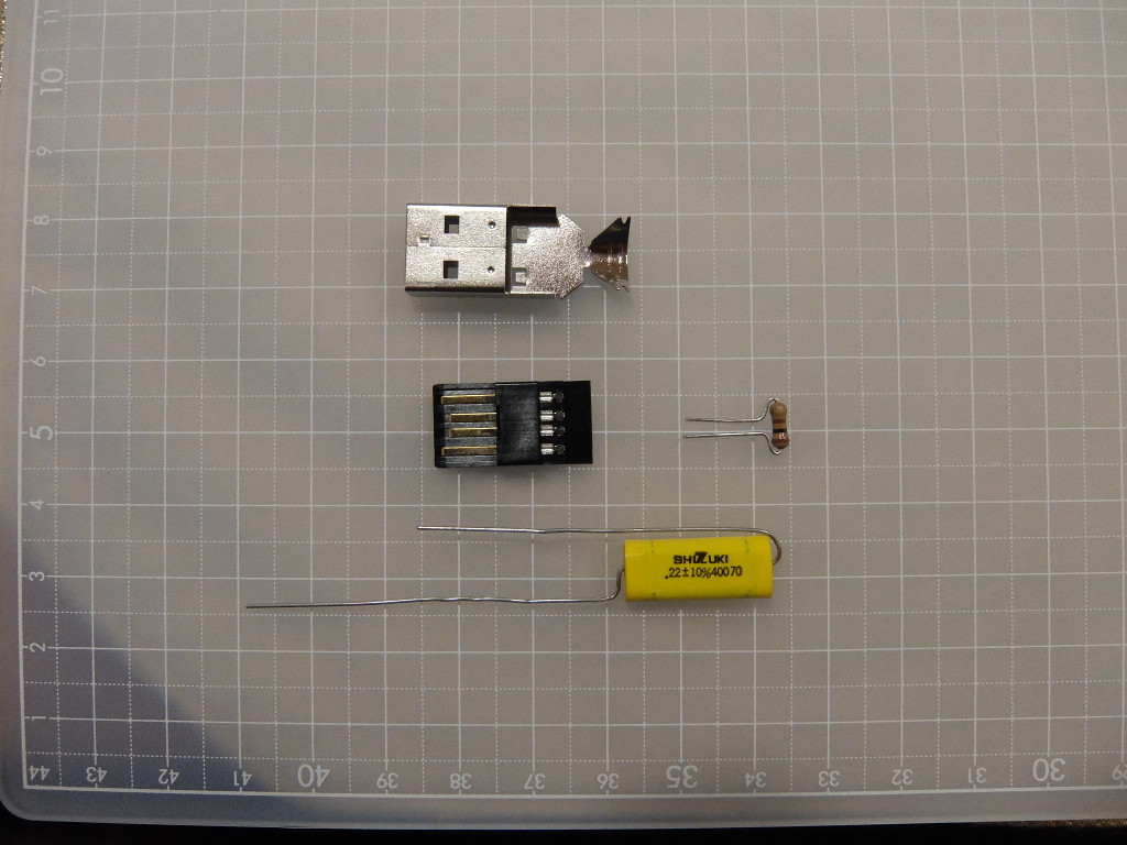 自作USB簡易フィルター部品