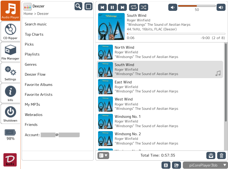 daphile deezer player